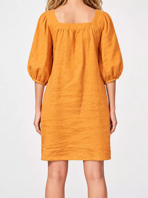 Square Neck Puff Sleeve Mini Dress