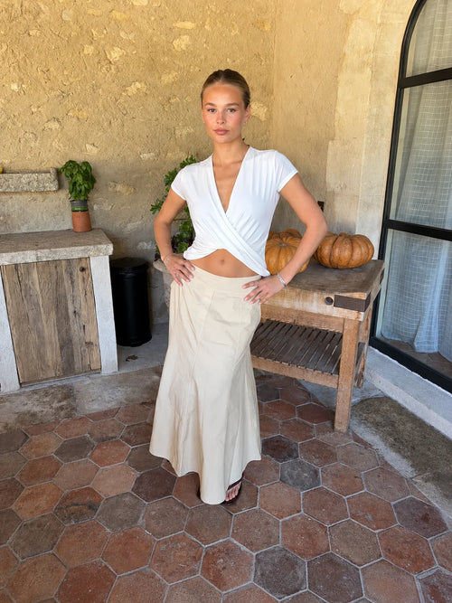 Addie Deep V Twist Front Top