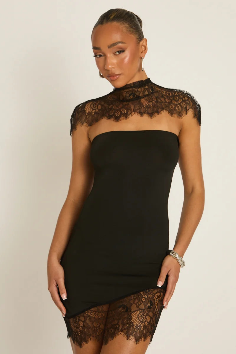 ASNA Lace Strapless Dress