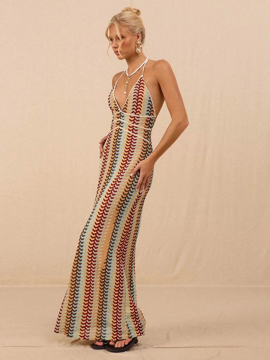 AIZA Halter Maxi Dress