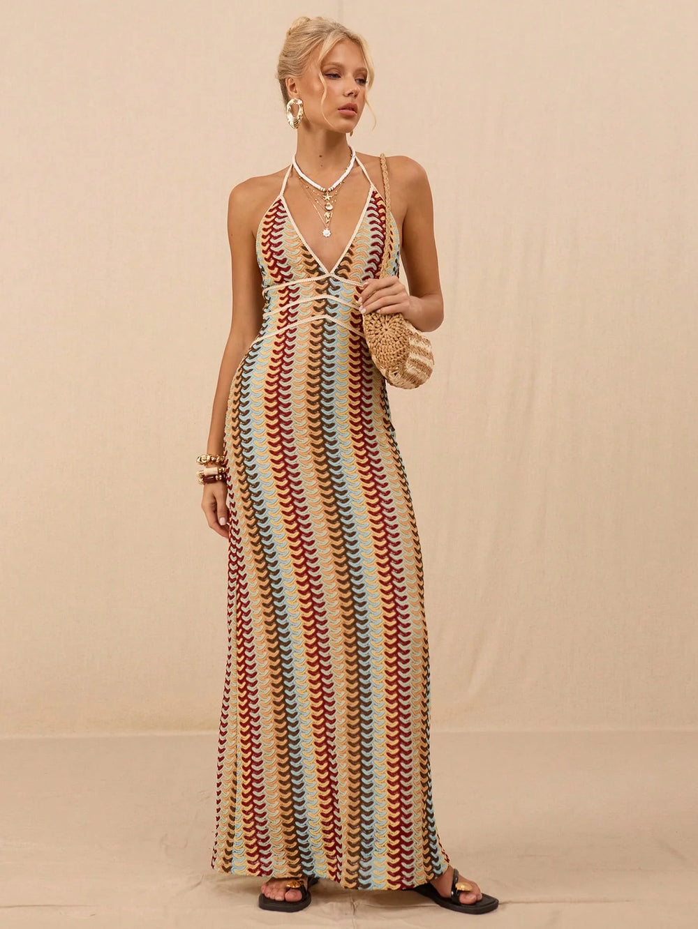 AIZA Halter Maxi Dress