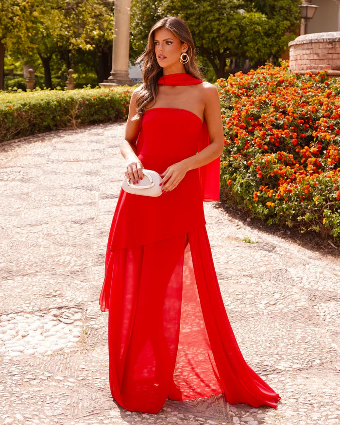 ALBA Strapless Mesh Maxi