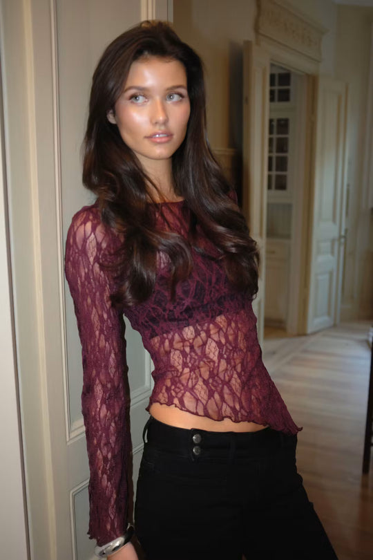 LACE See-Through Crop Top