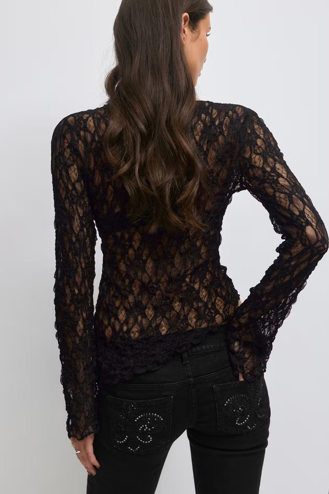 LACE See-Through Crop Top