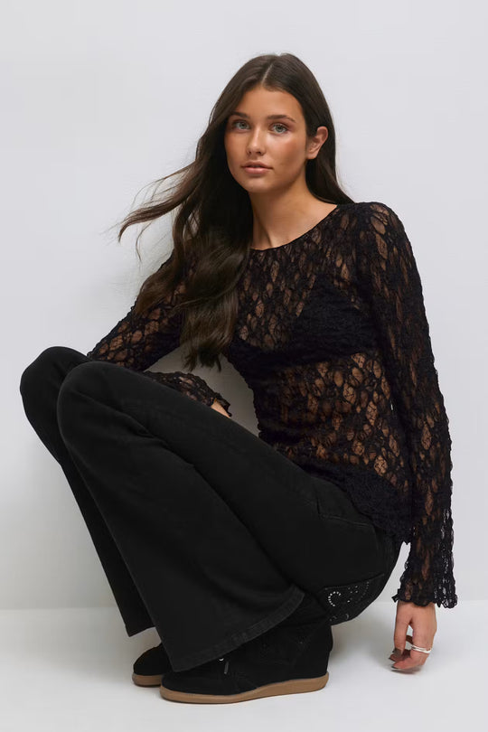 LACE See-Through Crop Top