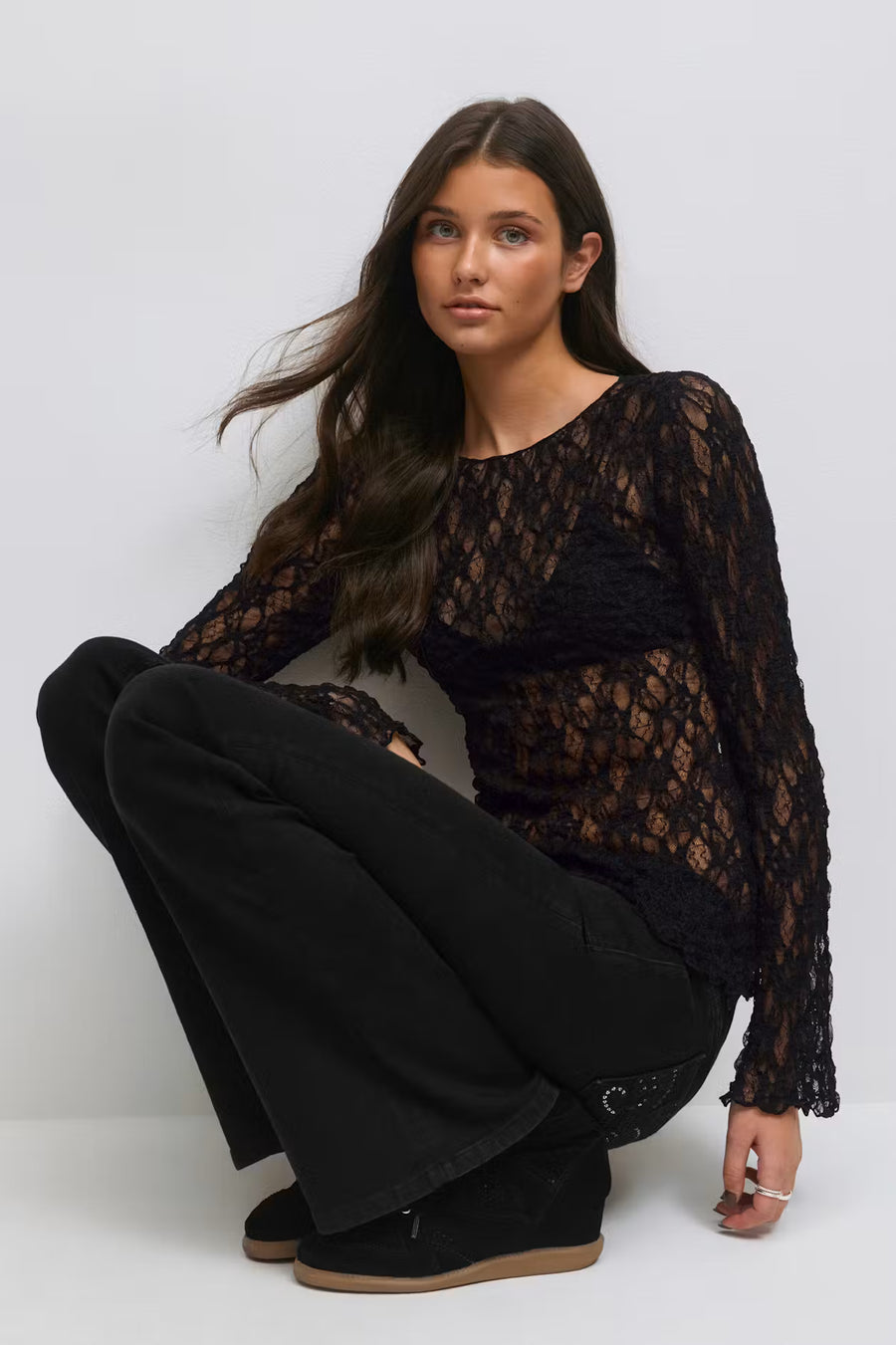 LACE See-Through Crop Top