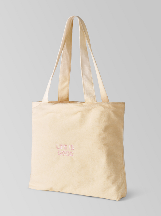 Life is good Frottee Tasche
