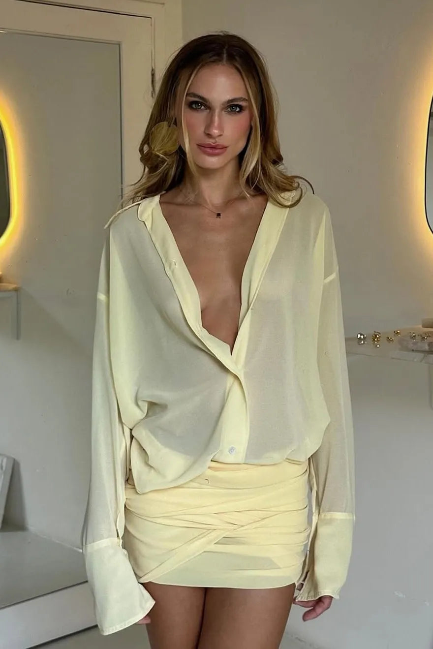 ATLA Ruched Mini Dress