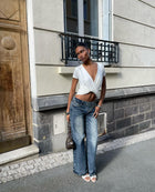 Addie Deep V Twist Front Top