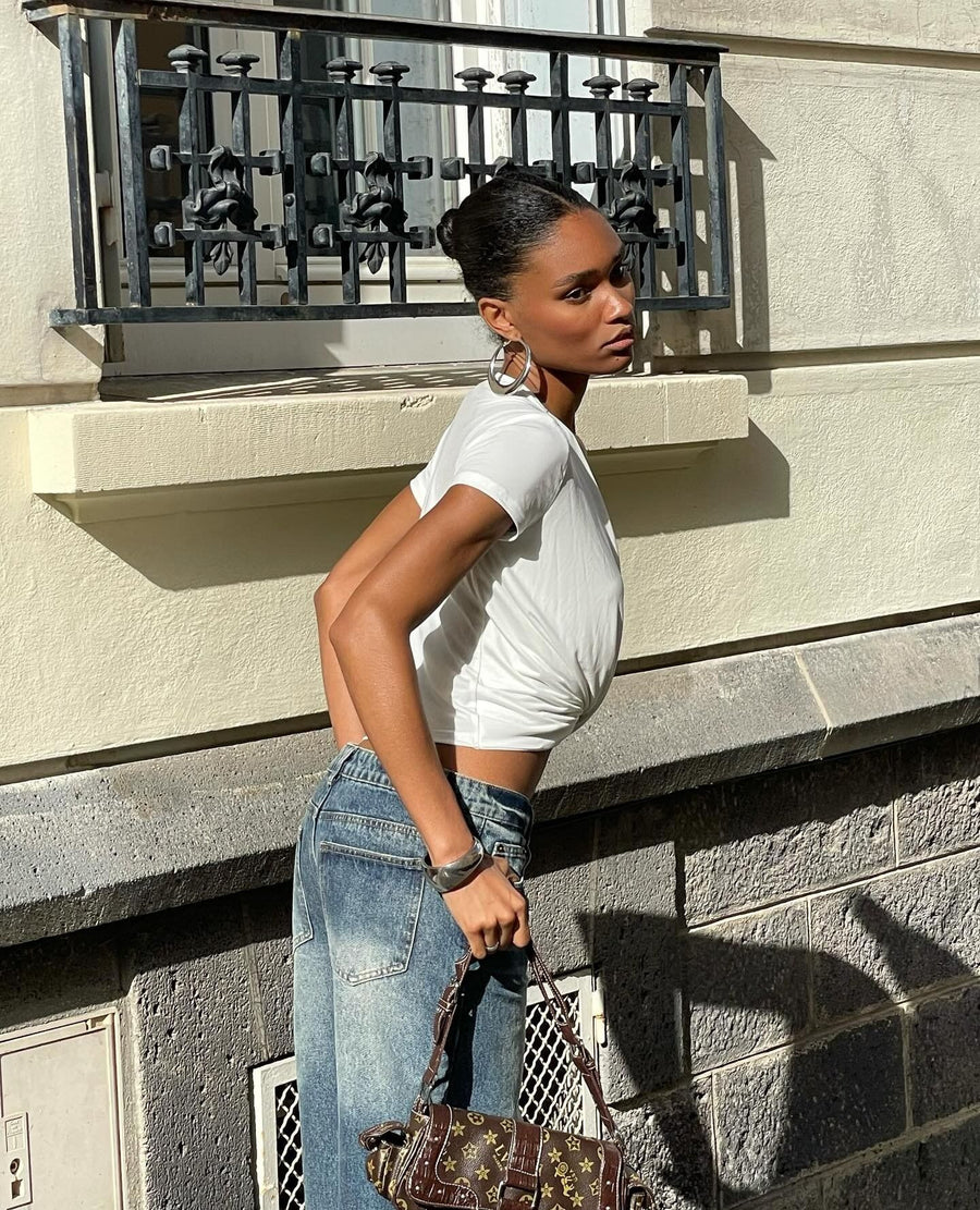 Addie Deep V Twist Front Top