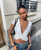 Addie Deep V Twist Front Top