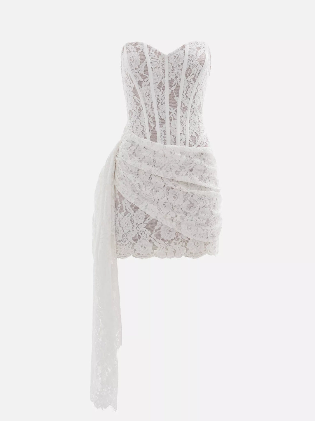 AMMA Lace Strapless Mini Dress