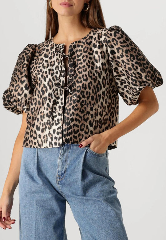 ALKA Lace Puff-Sleeve Top