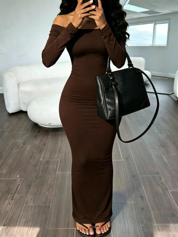 Off-Shoulder Bodycon Maxi Dress