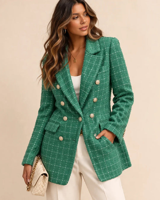 REINA Houndstooth Blazer Coat