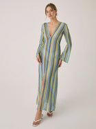 AOUA Crochet Flare Maxi Dress