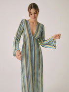 AOUA Crochet Flare Maxi Dress