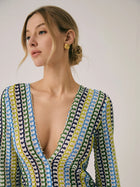 AOUA Crochet Flare Maxi Dress