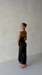 LACE Ruched Strapless Midi