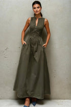 AUHA Pleated Midi Dress