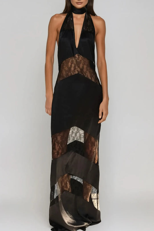 AMKA Lace Halter Dress