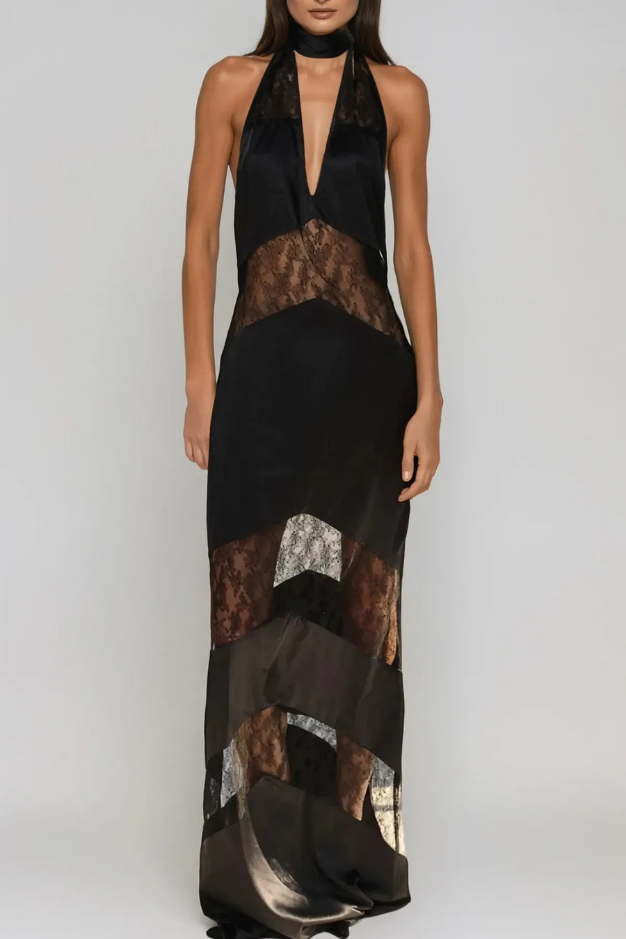 AMKA Lace Halter Dress