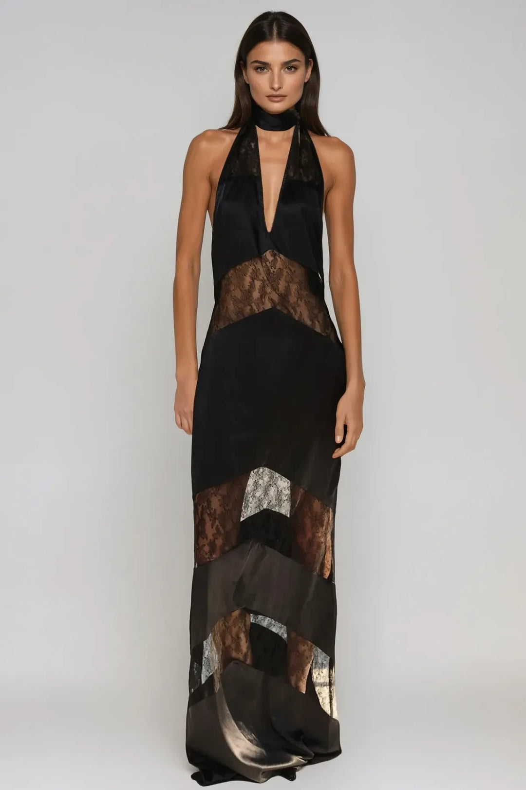 AMKA Lace Halter Dress