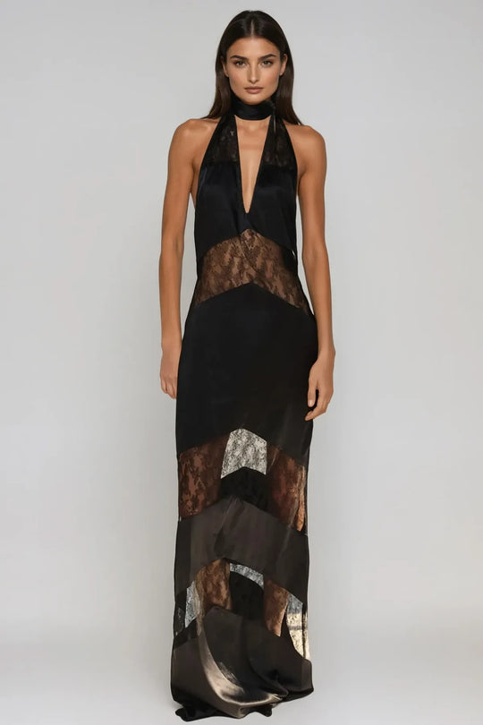 AMKA Lace Halter Dress