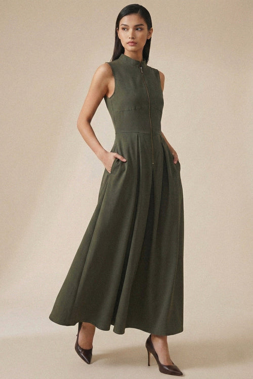 AUHA Pleated Midi Dress