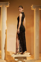 INÈS Lace Slit Evening Maxi