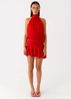 ASZA Lace Halter Mini Dress