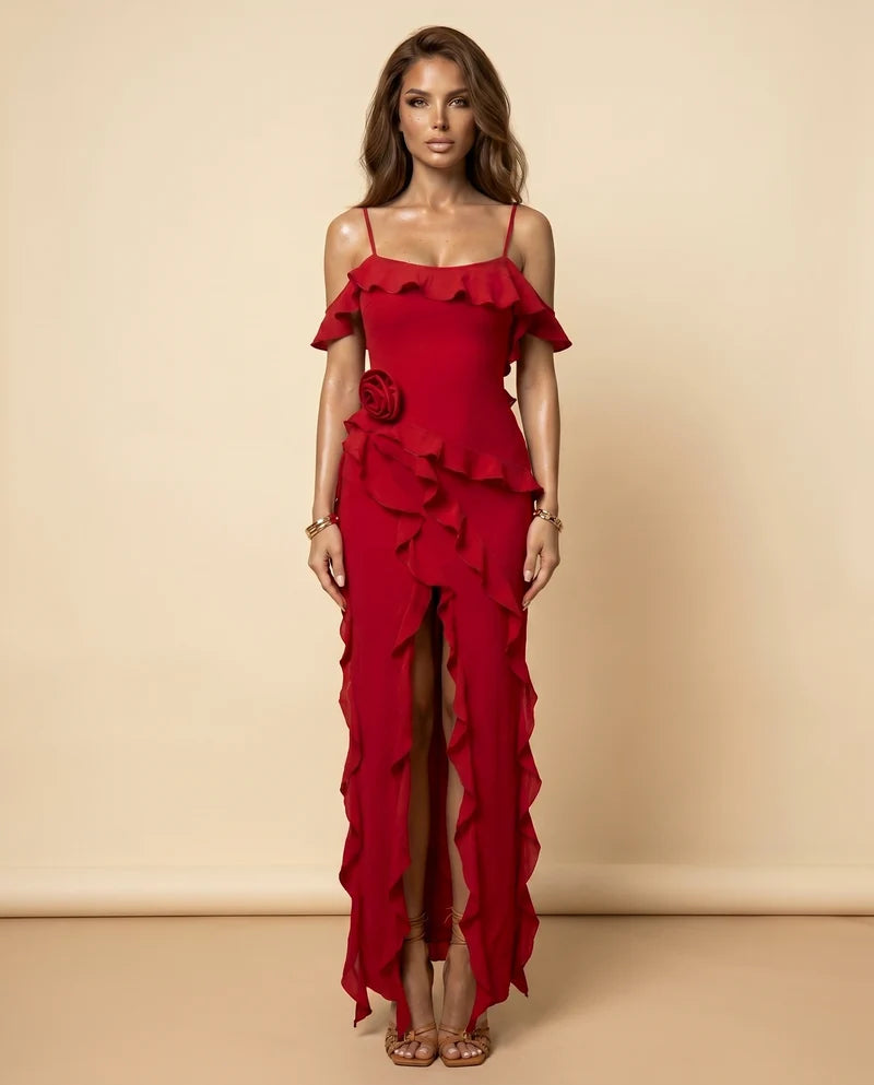 AUGA Floral Backless Maxi Dress