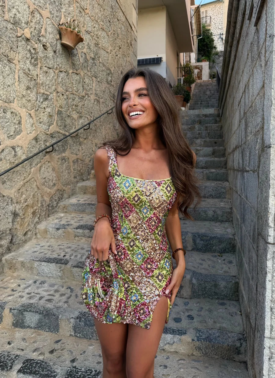 AUPA Sequin Backless Mini Dress