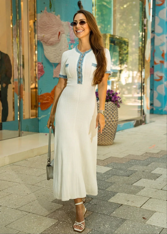DENIM Pocket Button Maxi Dress