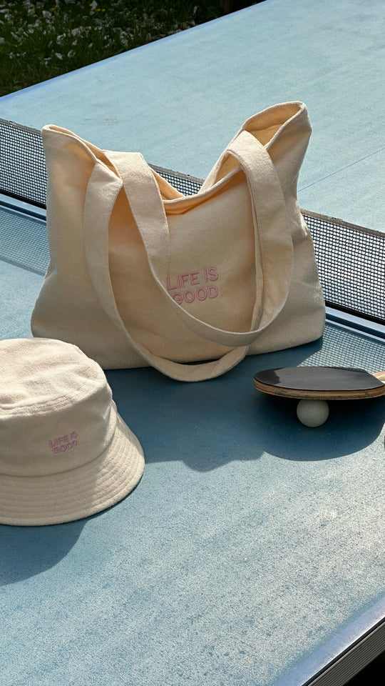 Life is good Frottee Tasche