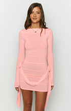 AREA Floral Pleated Mini Dress