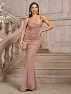 CORSET Spaghetti Strap Maxi Gown