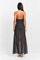 Clara Maxi Dress Black Polkadot