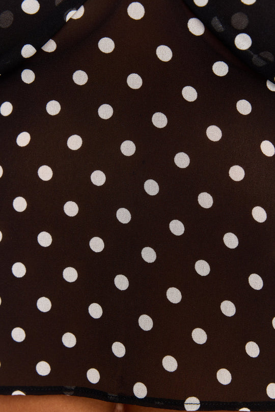 Clara Top Black Polkadot