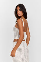 Lottie Top White Polkadot