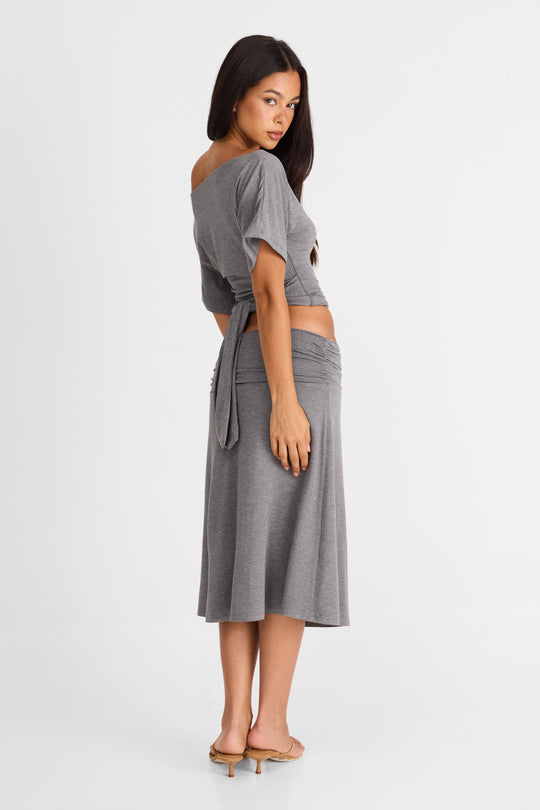 Lorelei Midi Skirt Grey Marle