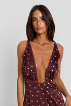 Cici Maxi Dress Pink Polkadot