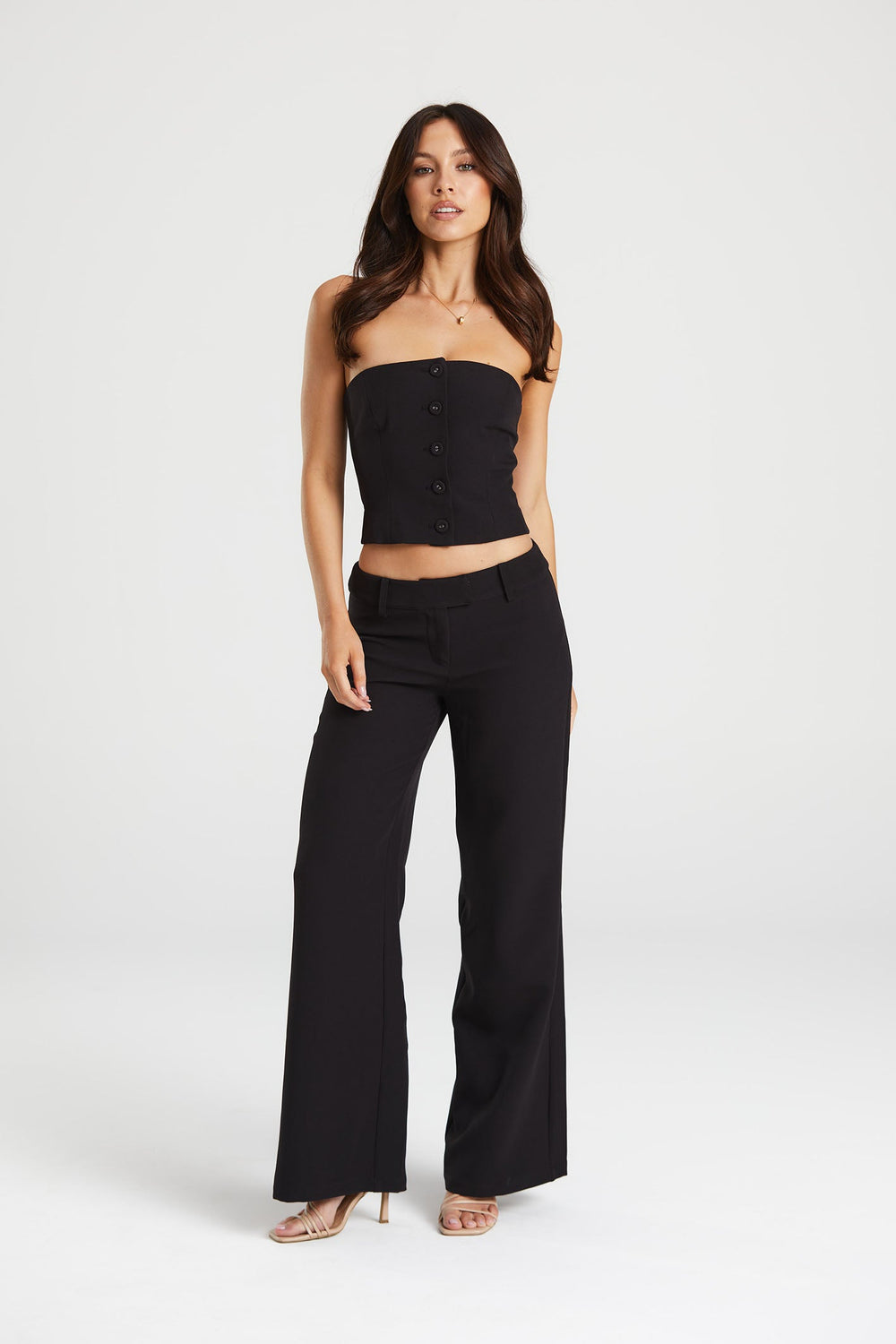 Alina Tailored Top Black