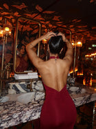 Lace Halter Backless Maxi