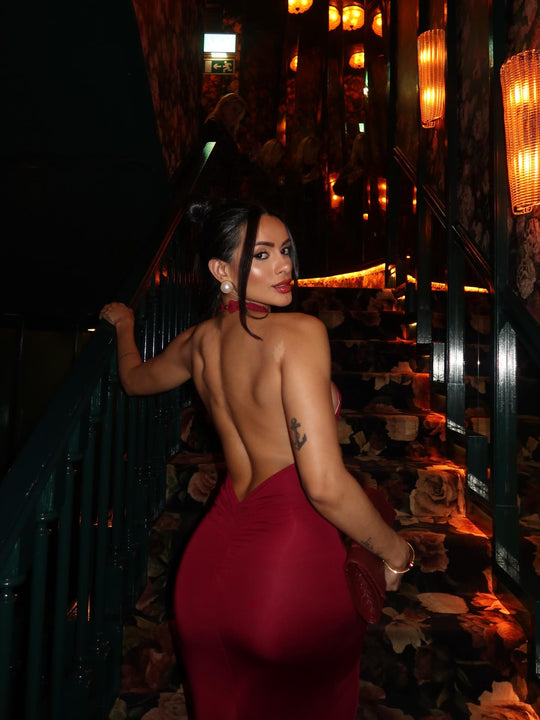 Lace Halter Backless Maxi
