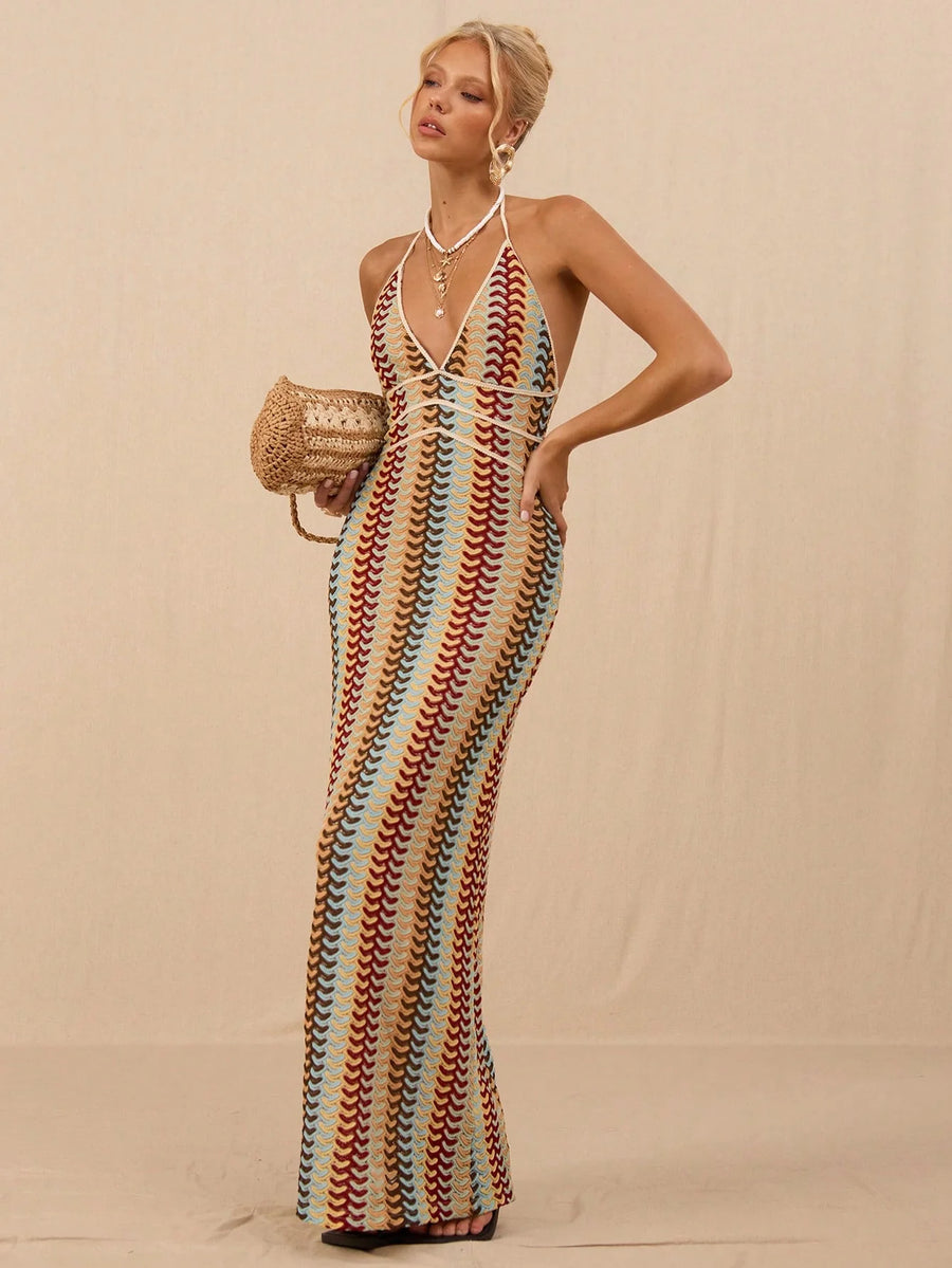 AIZA Halter Maxi Dress