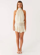 ASZA Lace Halter Mini Dress