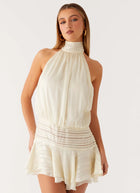 ASZA Lace Halter Mini Dress