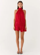 ASZA Lace Halter Mini Dress