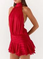 ASZA Lace Halter Mini Dress